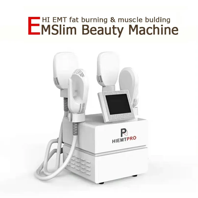 Emslim machine fat burning slimming and electro magnetic muscle Stimulator body shaping device HIEMT EMS equipment with four working handles