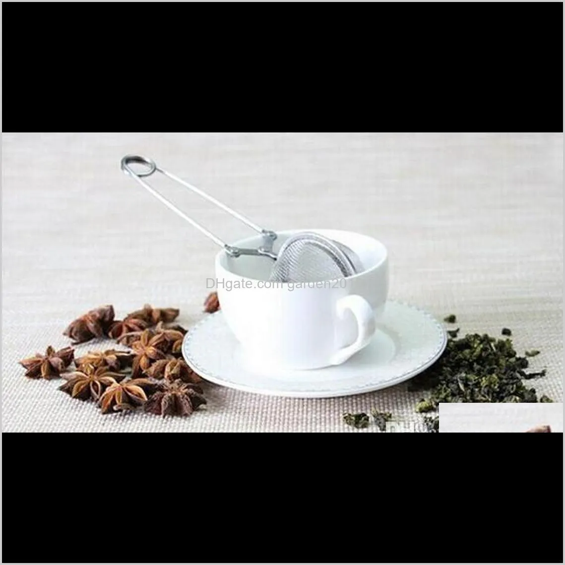 wholesale loose spring stainless steel spoon tea mesh ball infuser filter teaspoon squeeze strainer wedding favor gift shipping