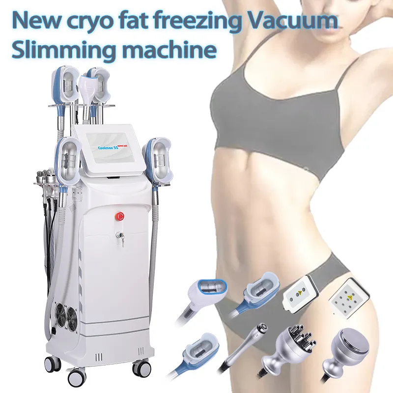 10 in 1 Cryolipolysis 뚱뚱한 동결 슬리밍 기계 5 Cryo Heads 3 RF 핸들 8 레이저 패드 Cryotherapy 미용 장비