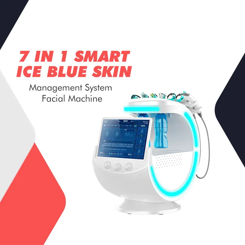 Multifunction Ice Cooling Jet Peeling skin analysis RF Radio Frequency Oxygen Water Aqua Dermabrasion Hydra skins Care Facial Cleaning Beauty Machine