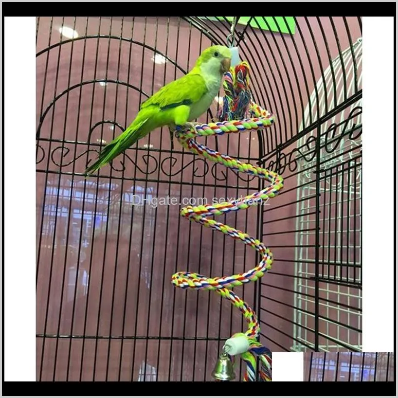 2pcs bird perches parrot cotton rope swing bird cage chewing toys bungee 100cm1