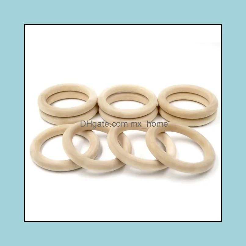 50mm Baby Wooden Teethers Ring Kids Wood Soothers Children DIY Jewelry Making Craft Bracelet Soother Z4475