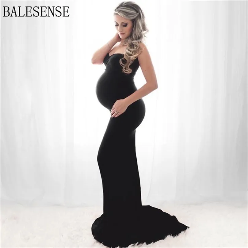 Summer Elegant Maternity Dresses for Po Shoot Pregnant Women Shoulderless Pregnancy Pography Baby Shower 210922