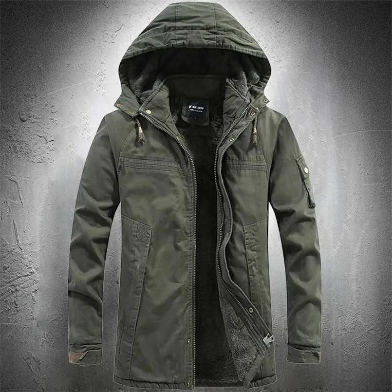 Giacca militare verde militare Cappotto parka esterno Cappotto tattico in cotone Giacca invernale Uomo Cappotto moda Abbigliamento Alta qualità Addensare 211014