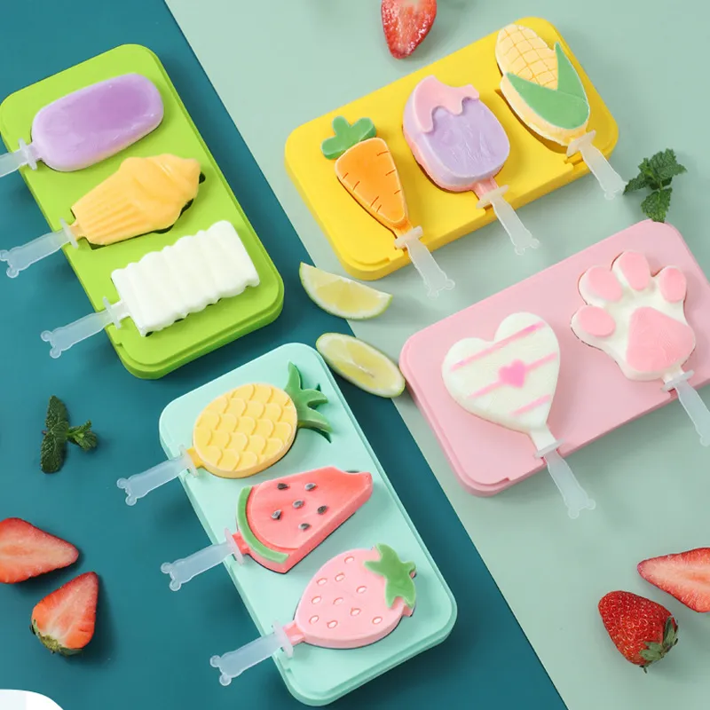 Siliconen Popsicle schimmel ijsvormen Lak Leuke cartoon cakevormen bakgereedschap