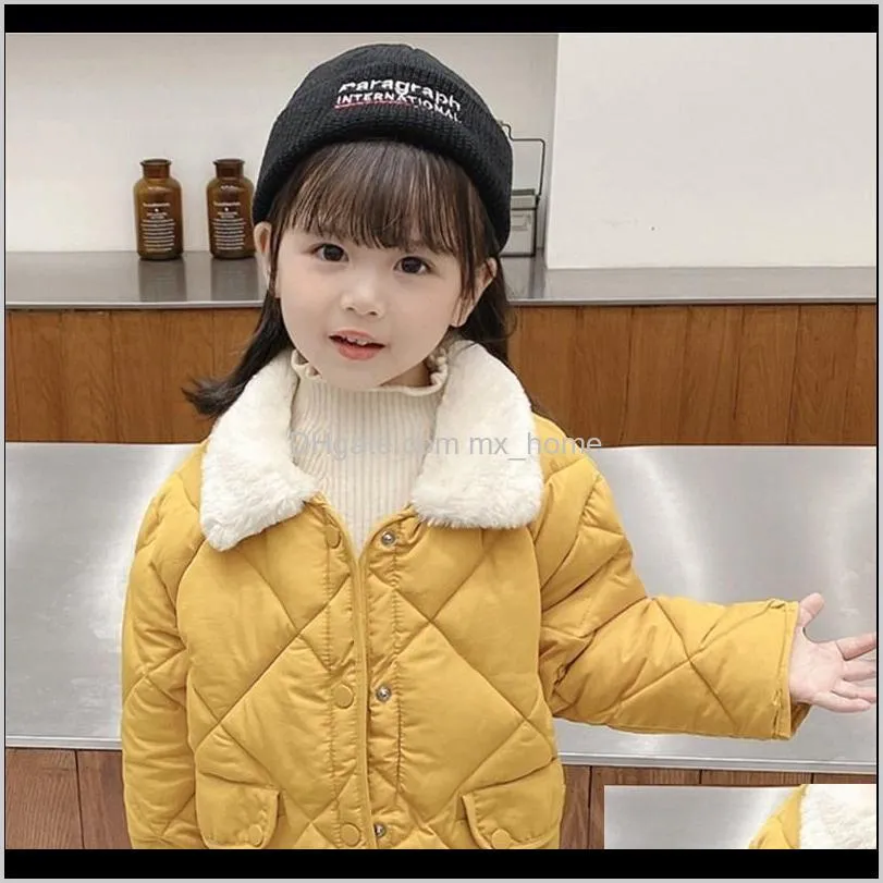 new winter children`s warm cotton jackets girls clothes kids&babys rabbit fur collar coats korean style for boys outerwears 201030