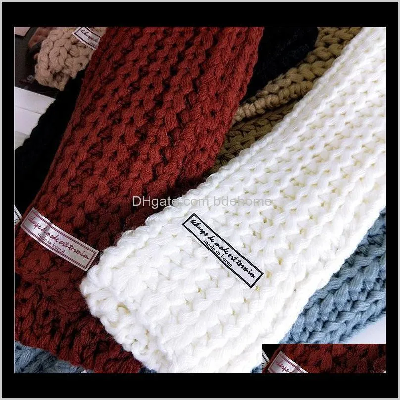 autumn and winter simplicity solid color woolen small scarf female knitted scarf student cute warm all-matching women1
