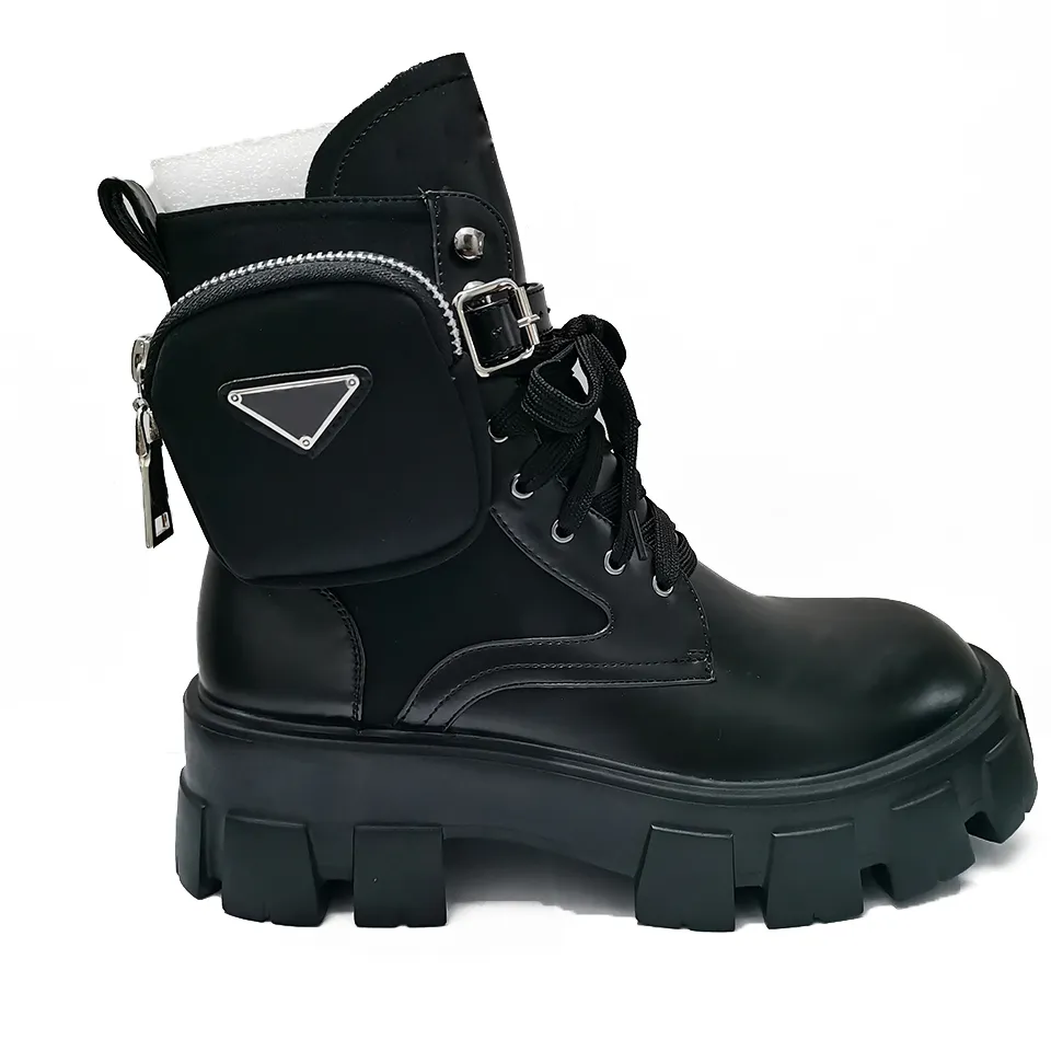 brushed rois leather and nylon monolith boots white