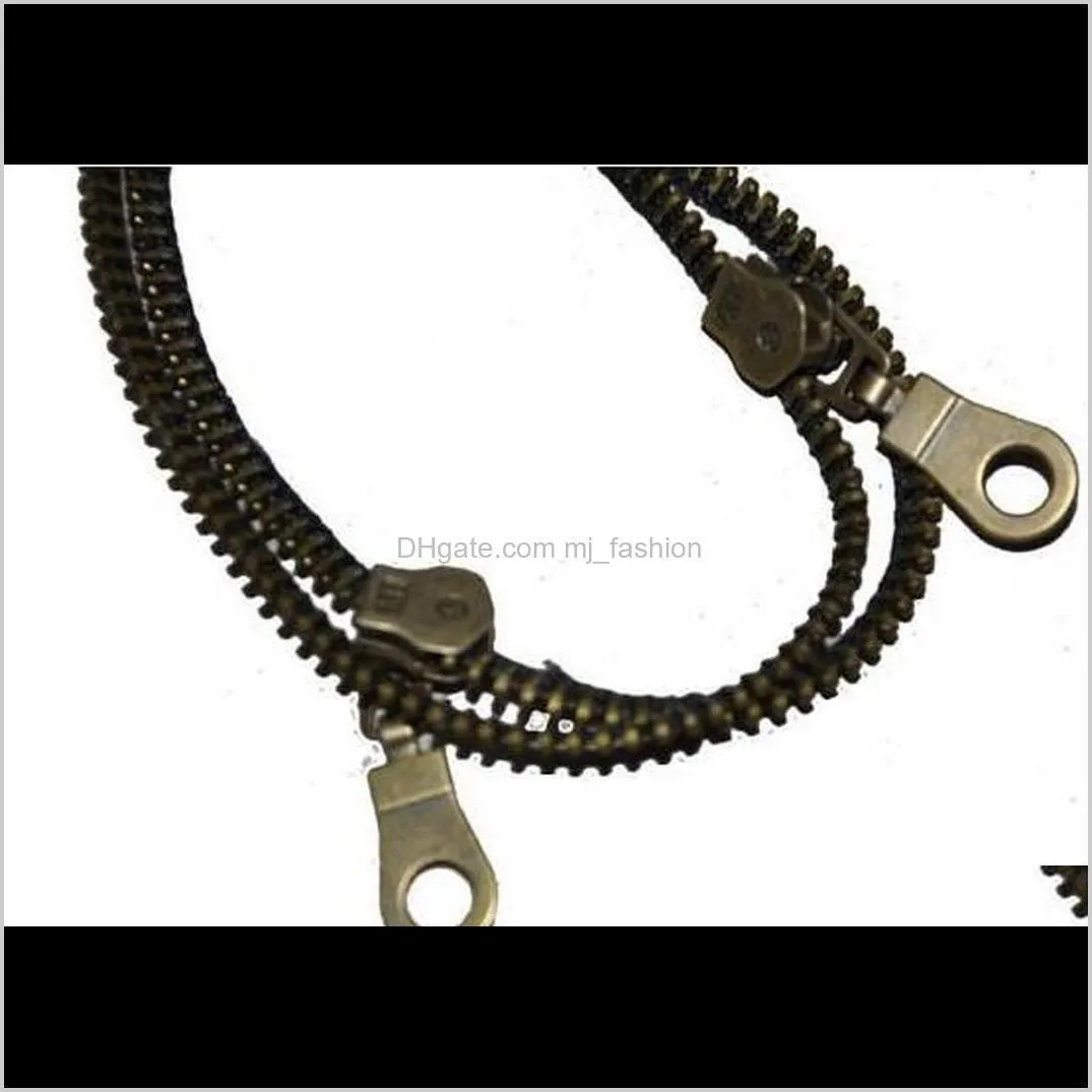 anklets jewelry fashion women vintage bronze plated 2-layer zipper style fashion popular foot jewelry wholesale shipping