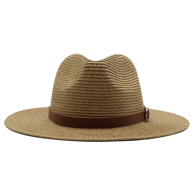 Wide Brim Summer Fedora Jazz Cap Straw Panama Mössor för män Kvinnor Beach Caps