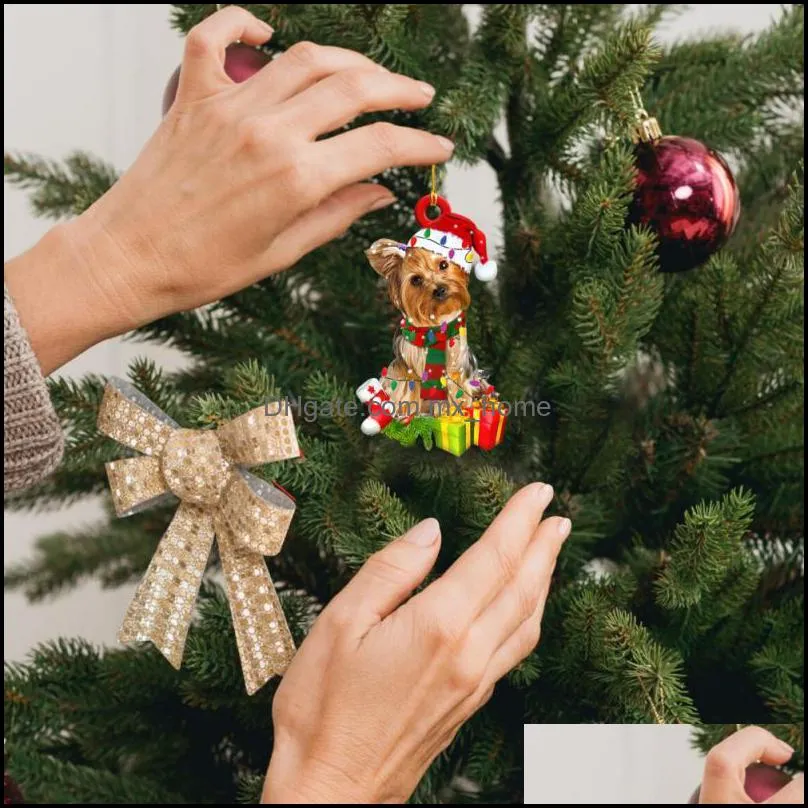 Christmas decorations Dog Animal Hanger tree Decoration Holiday Party Children Poison Woonkamer Festival Ornaments 0916