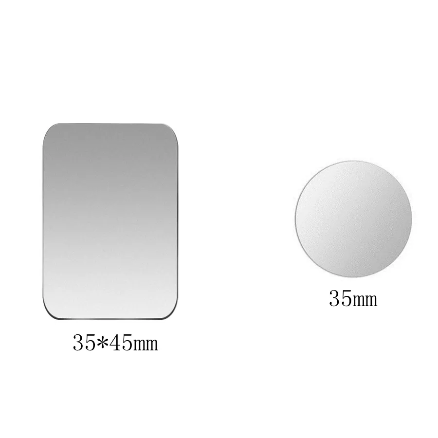 Magnetisk metallplatta för bilhållare Universell järnark Klistermärke Mount Mobiltelefonmagnet Stativ för iPhone Svart Silver