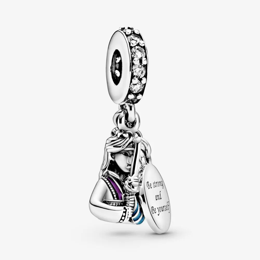 2021 Ny ankomst S925 Sterling Silver Pärlor Blå Mulan Dangle Charms Fit Original Pandora Armband Kvinnor DIY Smycken