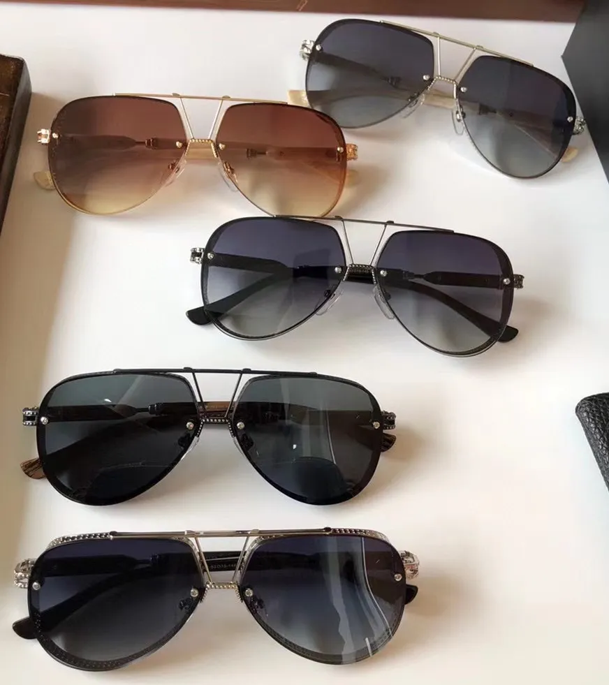 Märke Designer Solglasögon för män Kvinnor Grå Bruna Linser Glasögon Glasögon Punk Style Stor Frame Eyewear Shades Vintage Solglasögon med Original Box