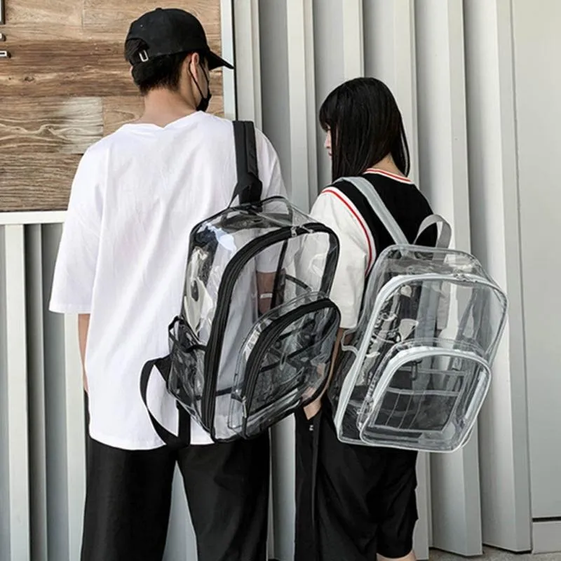 Рюкзак прозрачный прозрачный пластиковый материал рюкзаки с работой концерт безопасности путешествия спортивные 3 цвета