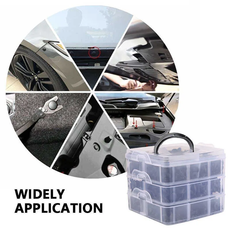 Boxed Buckle Bumper 620Pcs Rivet Screw Trim Set Car Retainer Plastic Panel Push Fastener Fixing Clip Car Accessories Universal