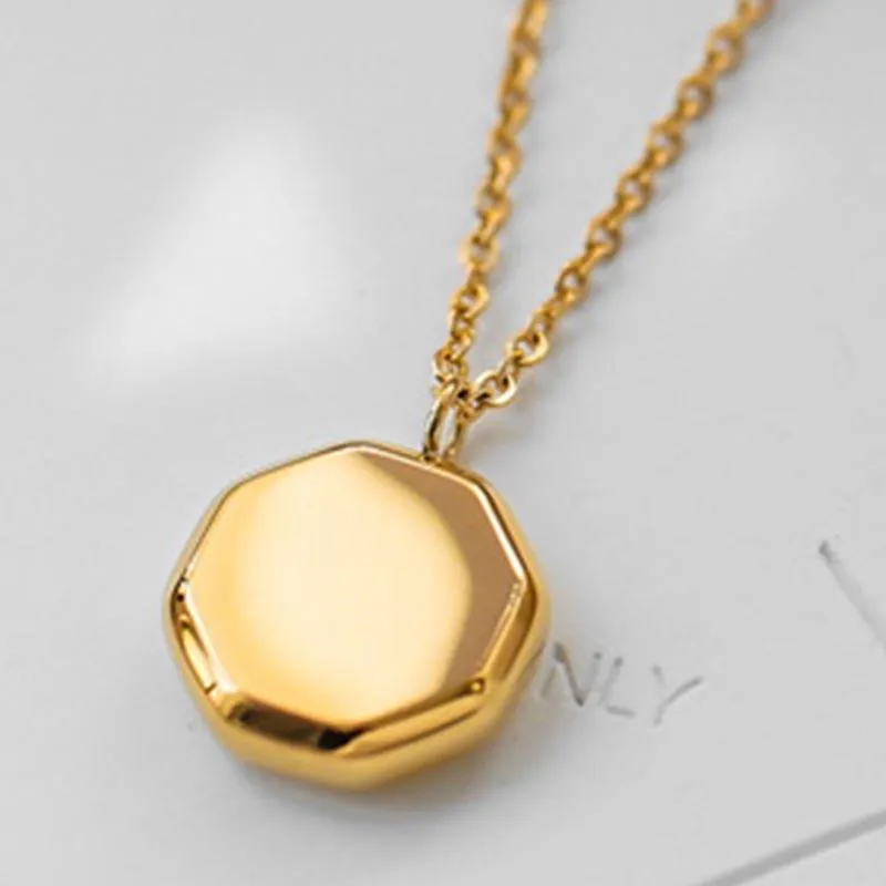 Pendant Necklaces Minimalist Geometry Square Gold Glossy Necklace For Women Vintage Wedding Party Charm Jewelry Gifts