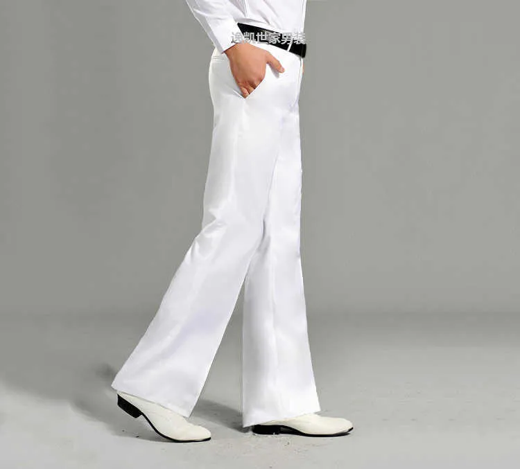 Mens Spring Flared Chiffon Trousers With Bell Bottom White Formal Dance Pants In Sizes 28 37 210715 From Bai03 39.22 DHgate.Com