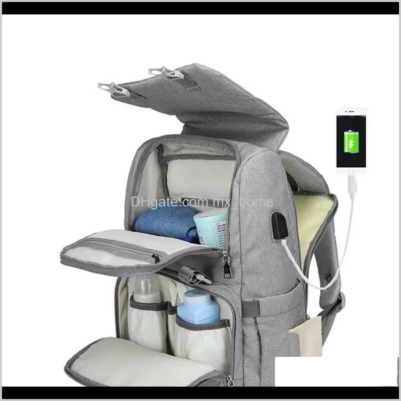 usb waterproof stroller diaper backpack for mom maternity nappy women travel multifunction baby bag insulation nursing