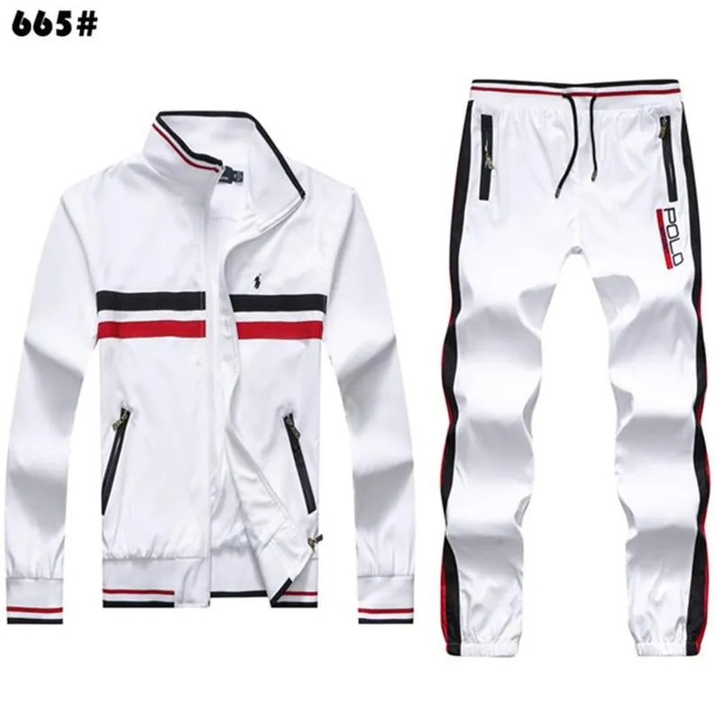 Spring Autumn Men TrackSuits Polo Blushirts Haft haft jogger sportowy garnitur sportowy Zestaw odzieży sportowej plus rozmiar M-2xl