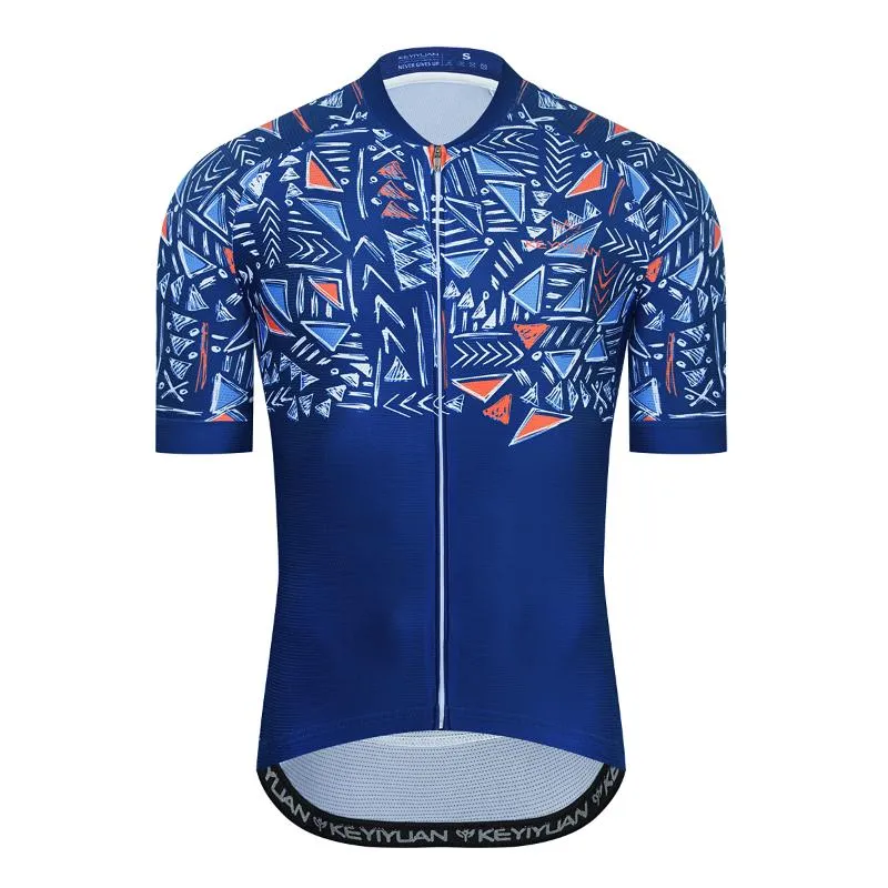 Giubbotti da corsa 2021 KEYIYUAN L'estate MTB Jersey Uomo Mountain Bike Camicia Divertente Maglie ciclismo Ciclismo Mujer Roupa Ciclista Feminina