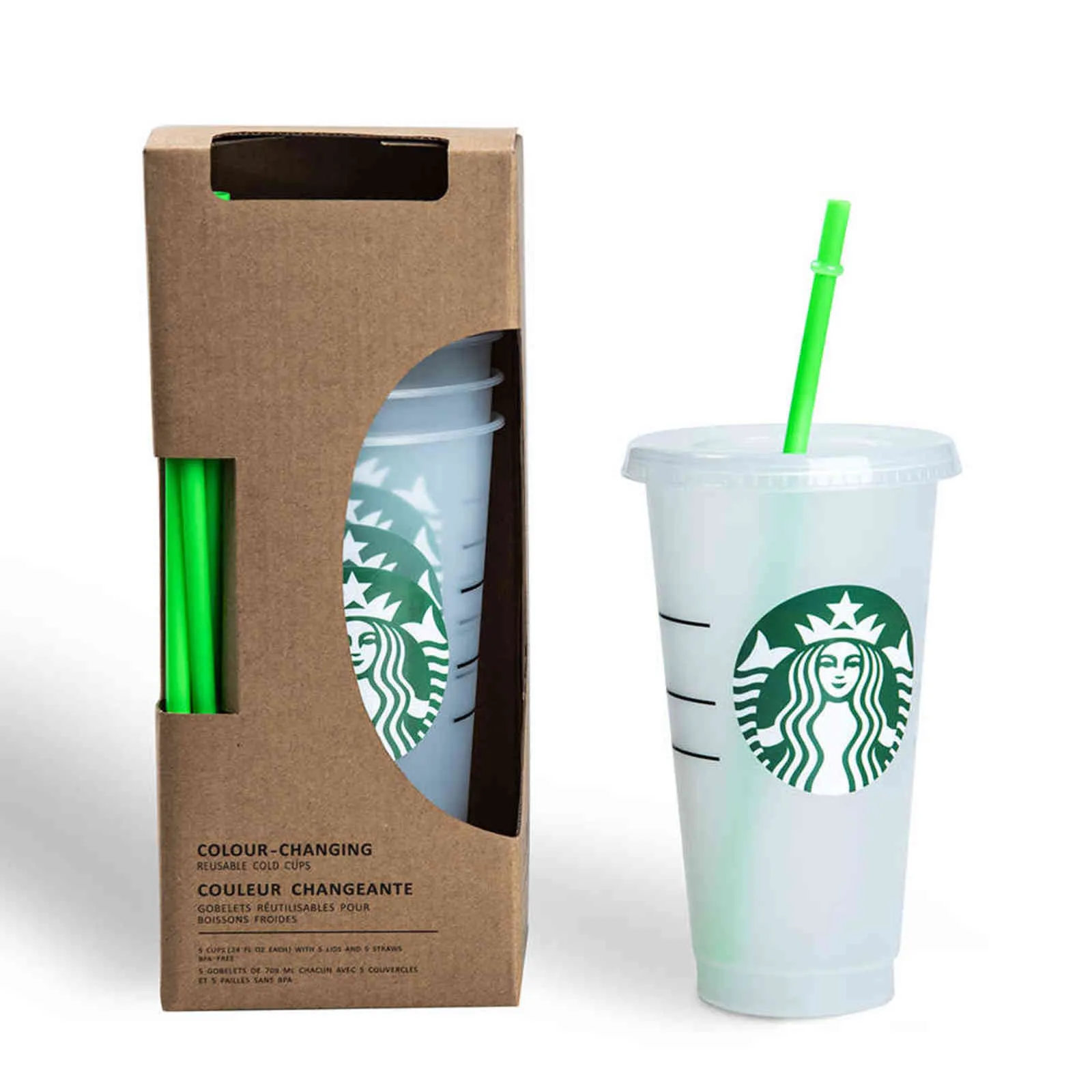 Starbucks - Vaso de ventilación transparente con logo de pajita verde, 24  oz : : Hogar y cocina
