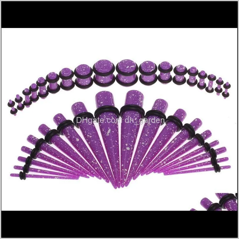 54pcs acrylic spiral ear taper flesh tunnel sretcher snail ear streching expender set plugs and tunnels