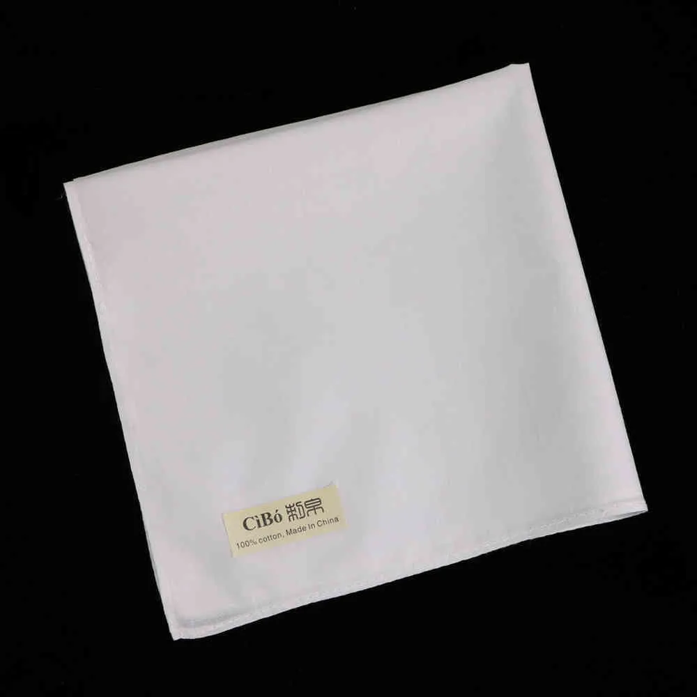 C009: 12 peças de borda de costura Kerchiefs branco hankies em branco algodão noserag lenços lenços