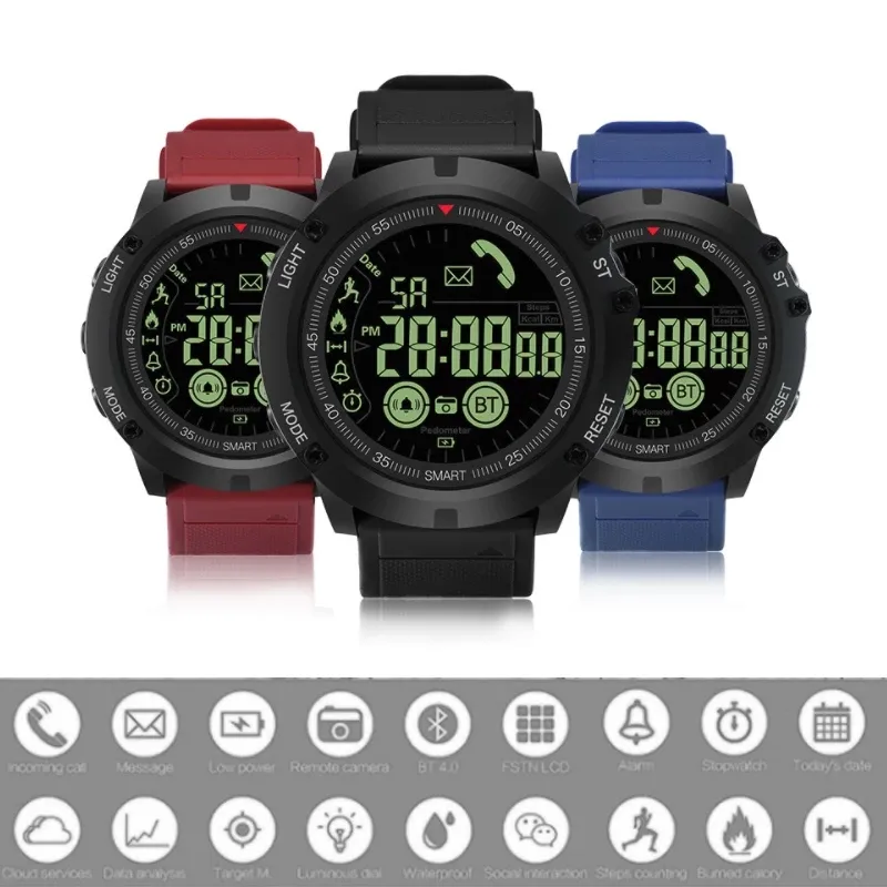 Outdoor Smart Watch Informatie Herinnering Praktische Multifunctionele 50 meter Waterdichte Prachtige Sport Digitale SmartWatch voor IOS Android Huawei Xiaomi