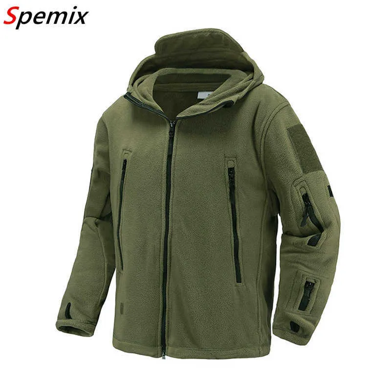 US UK Militaire Fleece Tactische Jas Mannen Thermische Warme Hooded Jas Outdoors Pro Militaire Softshell Hike Bovenkleding Leger Jassen X0621