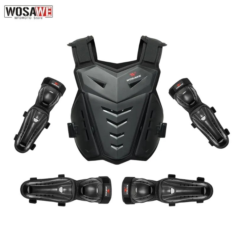 Motorcycle Armor WOSAWE Body Protectors Full Protection Vest Jacket Back Chest Spine Protective Gear Knee And Elbow Guard