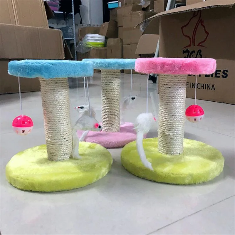 Zabawki Kot Zabawny Pluszowy Scratcher Drzewo Pet Play Zabawki Mysz Drapanie Post Wspinaczka Rama Meble Produkt Niebieski Różowy