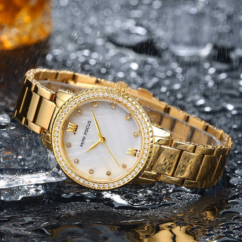Ladies golden wrist watch sale