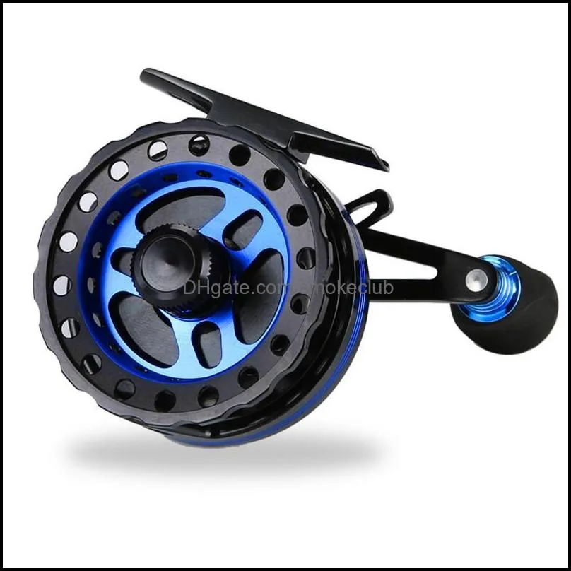 Baitcasting Reels 2.6:1 Gear Ratio Full Metal Ice Fishing Reel Smooth Left/Right Raft Tackle