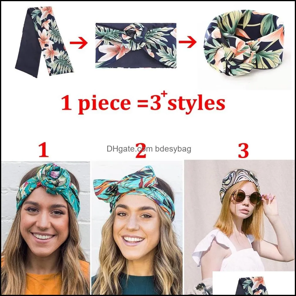 Floral Printing Wire Headband For Women New Turban Bandage Bandanas Headwear Elastic Hairband Hair Accessories