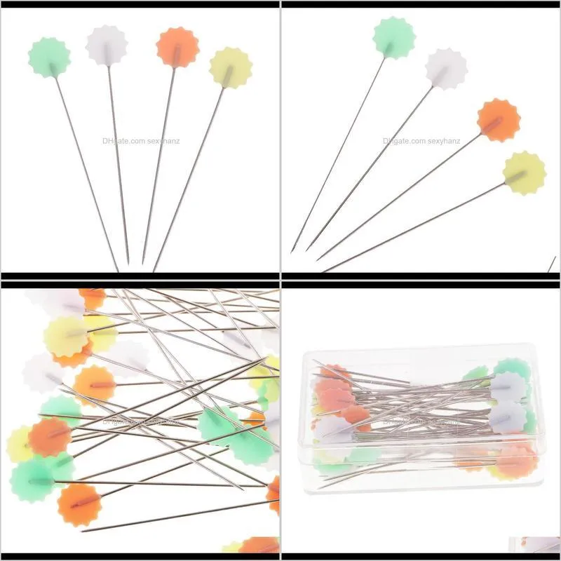 50 pieces boxed straight flower head sewing pins patchwork pins decorative pin sewing diy quilting crafts dressmaking tool