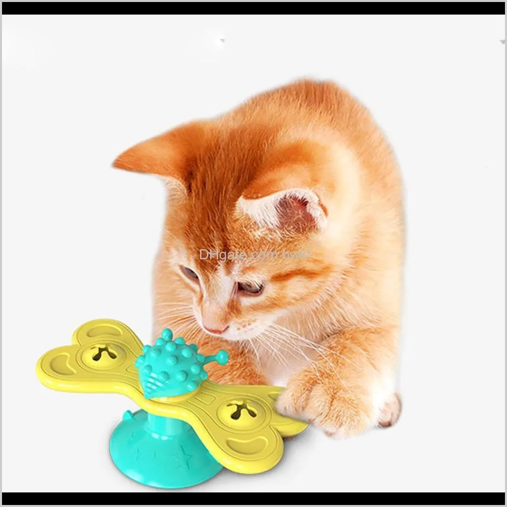 windmill toys for cats puzzle whirling cat play game toys cat turntable teasing interactive toys with massage scratching tickle 201217