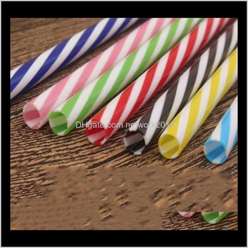 hot 230mm reusable plastic straws fit colored hard plastic striped straws for 20 ounce 30 ounce mug mason jar