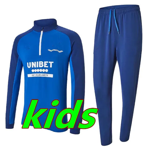 2021 2022 Glasgow Rangers kids tracksuit Windass Dorrans Candeias Tavernier Pena soccer jersey 20 21 child Football training suit