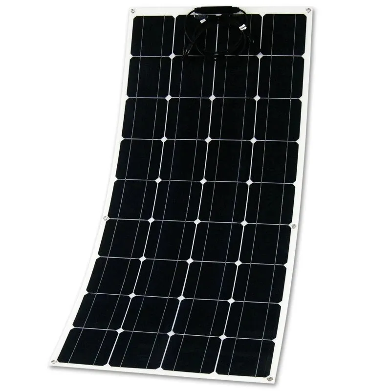 18V 100W Semi-flexibel Solar18V Olar Panel Batteriladdare Lättarkoppling Laddning för RV båt kabin tältbil