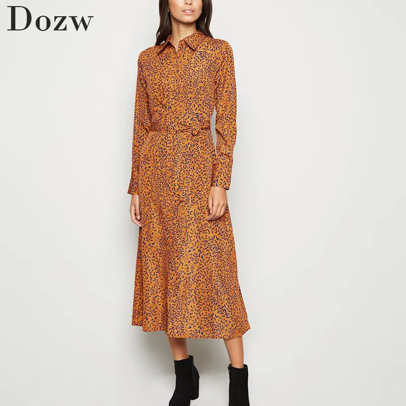 Vintage Spring Print Midi Dress for Women - Elegant Long Sleeve Shirt Dress with Turn-fall Down Neckline for Office and Work (210414) Long Sleeve Spring Midi Office Dress Womens Elegant Printed Shirt Dress,  Vintage Work Style From Xue04, $13.26 In Bulk | DHgate.Com