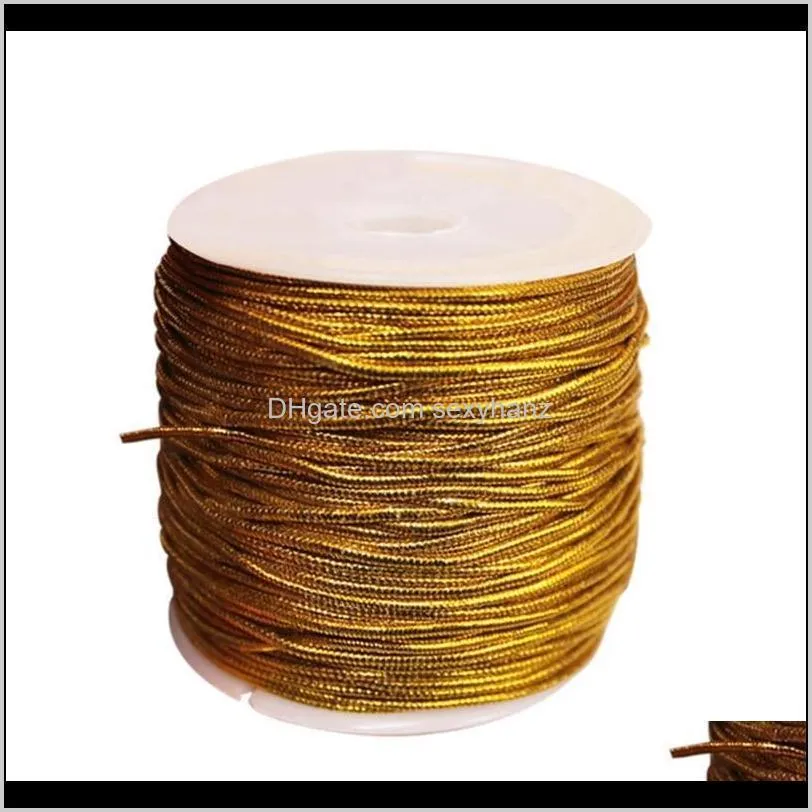 25m/roll gold/silver packing rope ornaments string elastic cords for home decor handmade christmas gift packing crafts diy