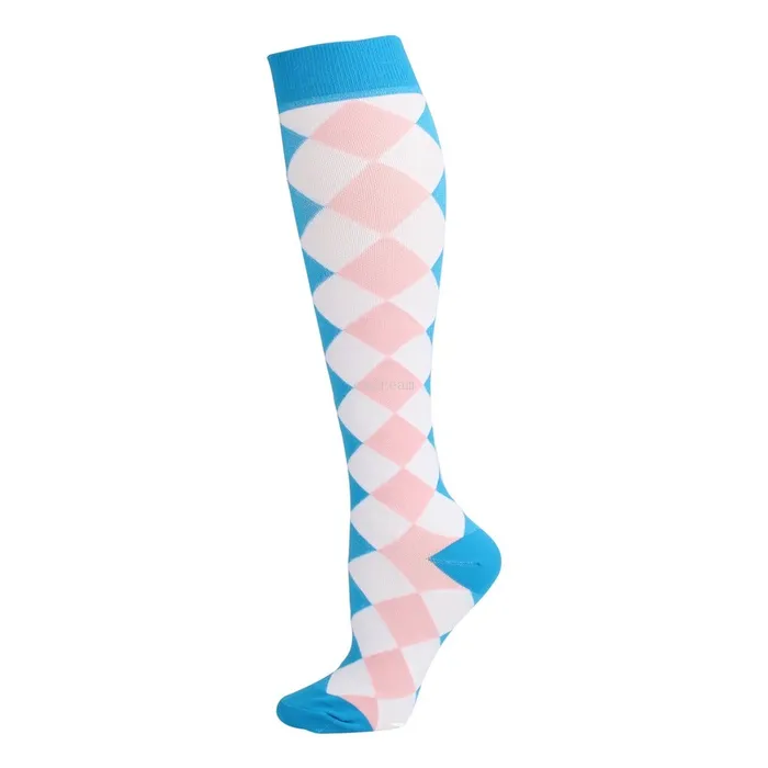 Chaussettes hautes à imprimé coeur feuille Bonneterie Compression médicale Course à pied Randonnée Bas de sport athlétique