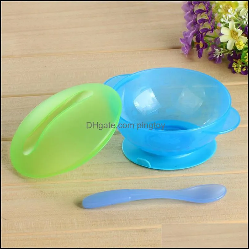 Baby Bowl with Temperature Sensing Spoon Baby Feeding Bowls Dishes Infant Child Training Bowl Tableware Dinnerware Set
