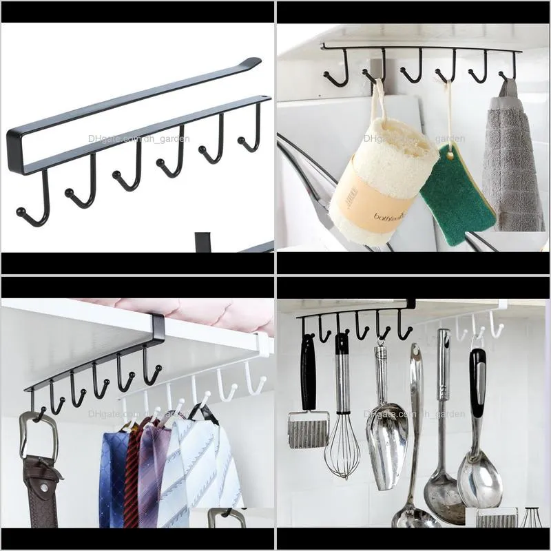 wall hanging cupboard organizer shelf storage rack organizer 6 hooks kitchen cup holder kitchen storage rack sn2203