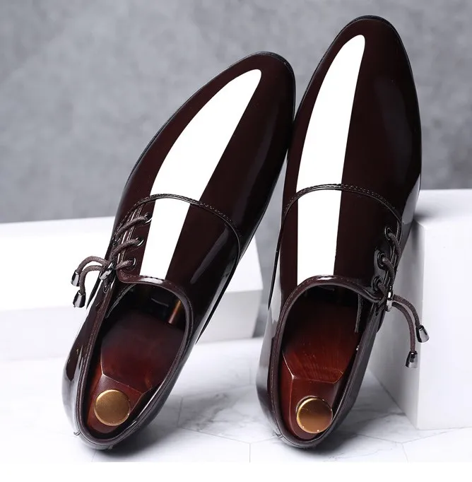 Men Dress Shoes Formal Leather Luxury Fashion Groom Wedding Mens Oxford designer casual Shoe Plus Size 38 48