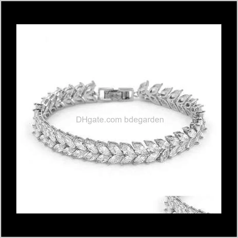 new arrival shinning marquise cubic zirconia crystal bridal cz wedding zircon tennis bracelets for women