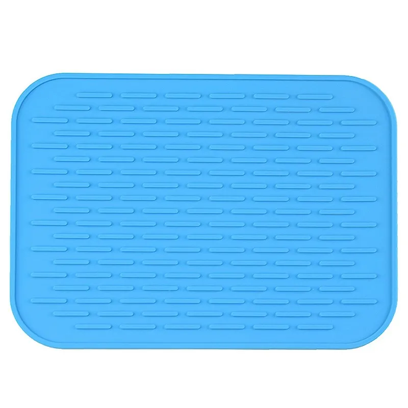 Silicone Dish Drying Mat Multiple Usage Easy clean Eco-friendly flexible Heat-resistant Pot Pad Kitchen Durable Counter Sink Refrigerator drawer liner Rectangle