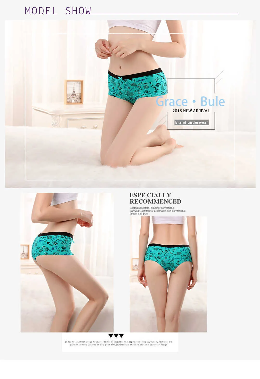 YOUREGINA Cotton Boxers With Cute Letters Print For Women Set Back Of 6  From Dou04, $9.9