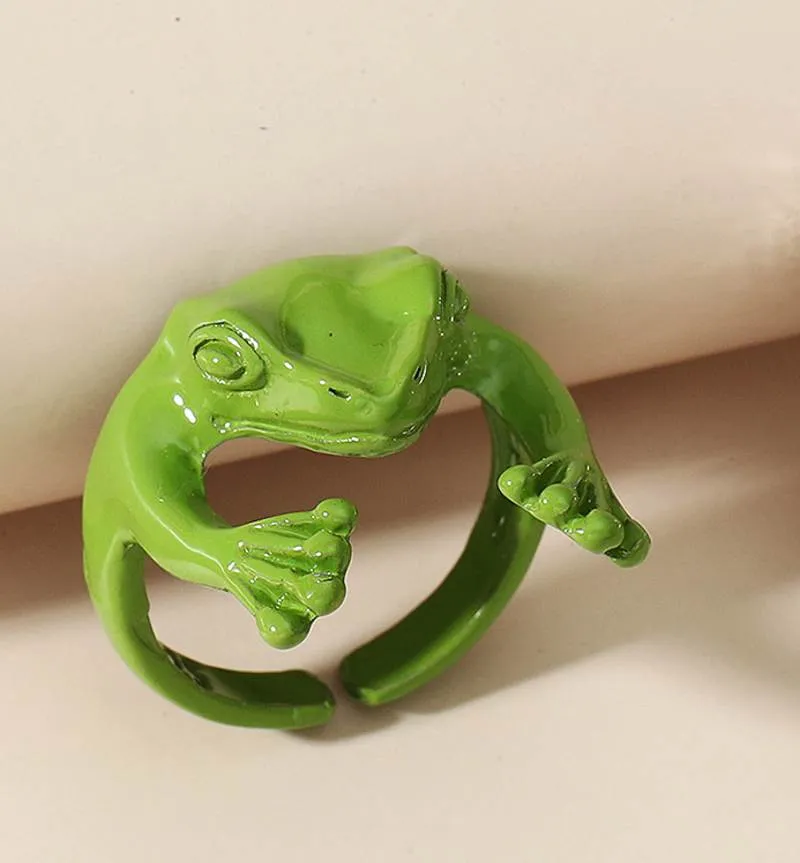 Green cheap frog ring